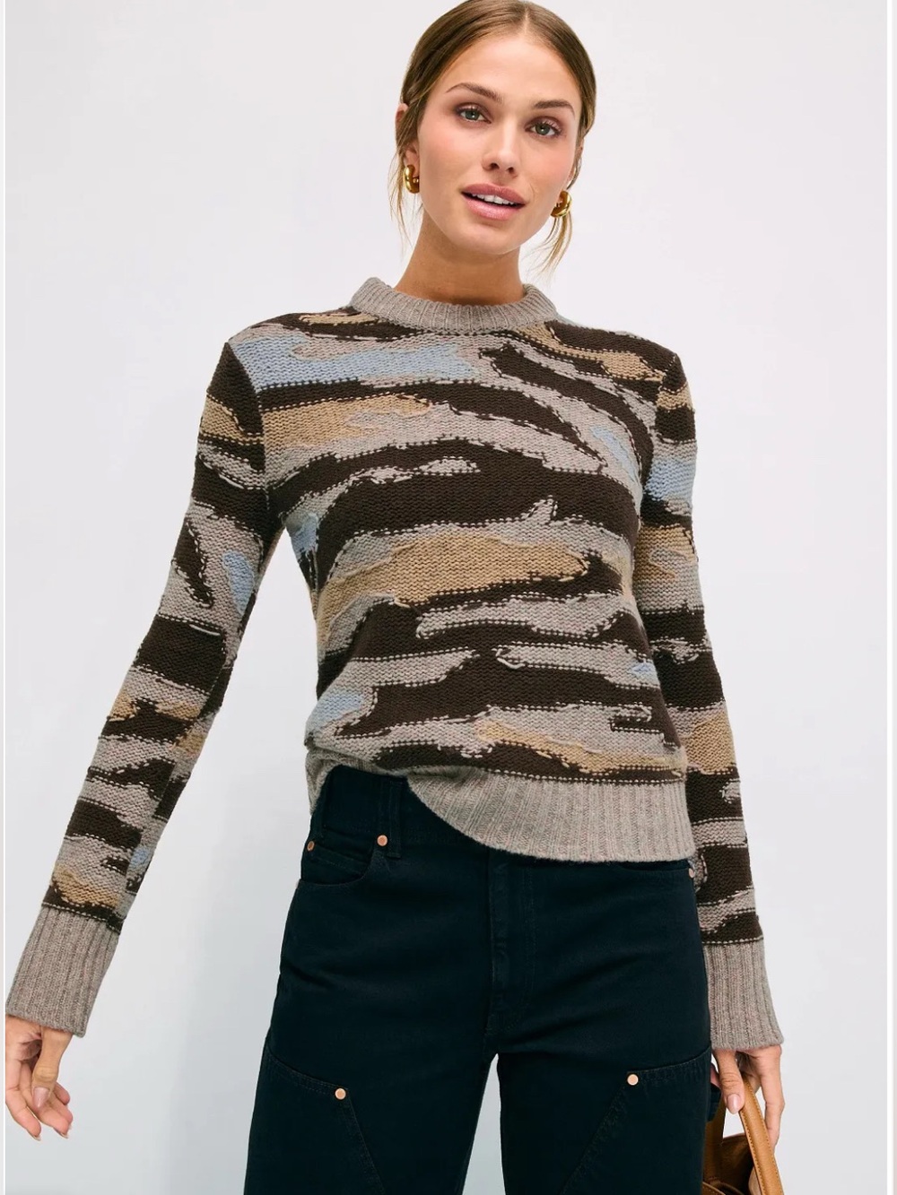 Zadig & Voltaire Malty Merino Wool Camouflage Sweater Size Medium